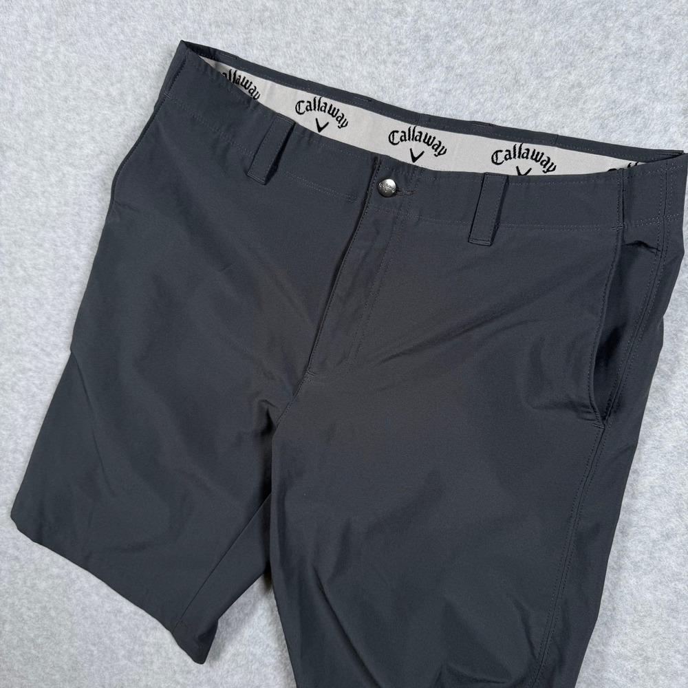 Callaway Mens Performance Golf Shorts Charcoal Grey Stretch Size 34 Wicking Tech
